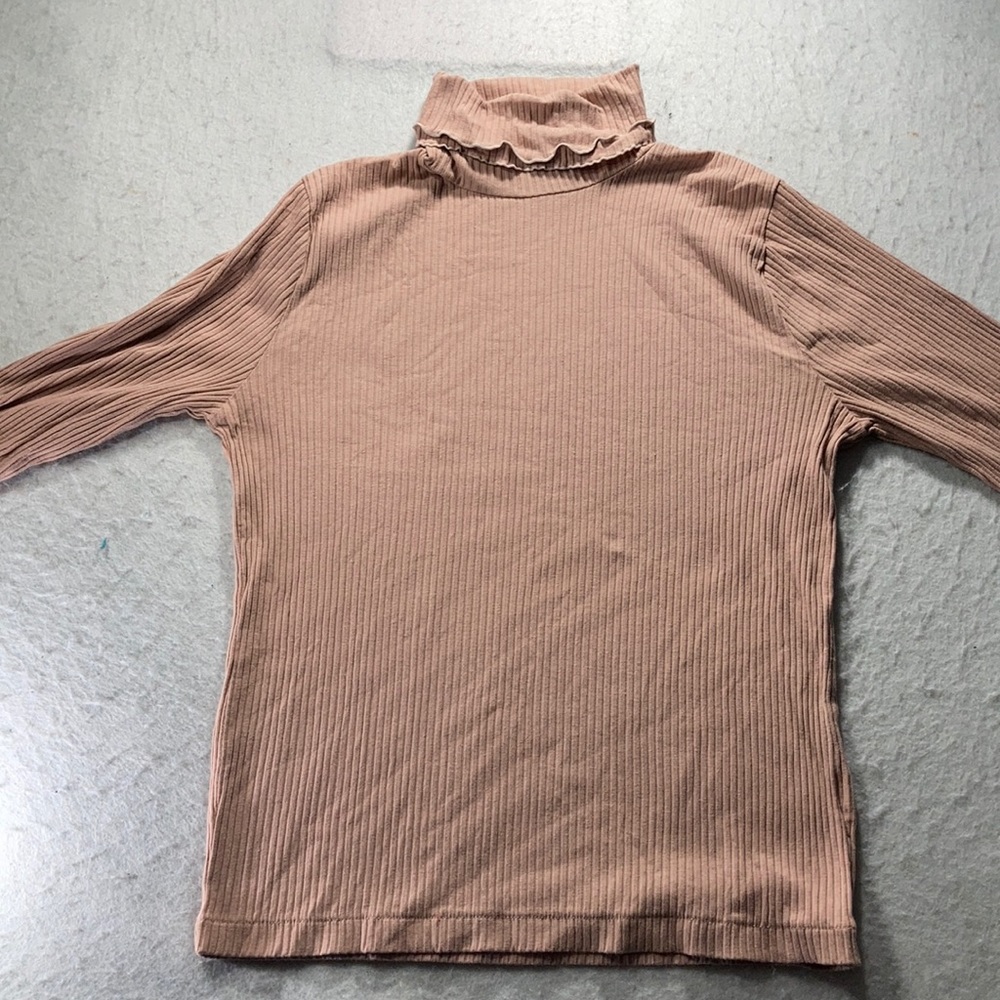 J. Crew Ribbed Turtleneck Top in Blush | Size M